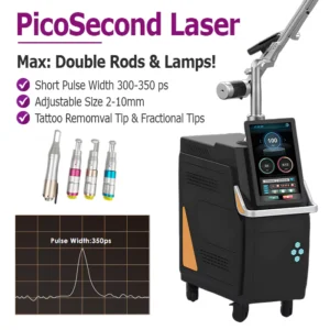 Best Pico Laser Tattoo Removal Machine with 2 Rods & Lamps