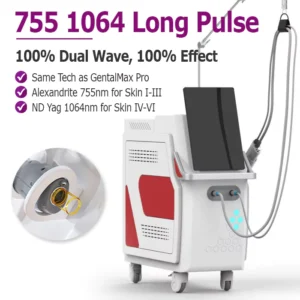 Long-Pulsed 755 Alexandrite 1064 Nd Yag Laser Hair Removal Machine